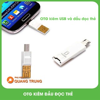 OTG kiêm đầu đọc thẻ và usb,Vô cùng tiện lợi và nhỏ gọn,Tương thích điện thoại,Máy tính ,đọc thẻ micro sd,TF