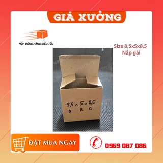 Hộp carton 8,5x5x8,5 nắp gài hai đầu combo 1 hộp