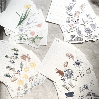 set 30 mẫu giấy note ghi chú cổ điển vintage trang trí sổ bullet journal phụ kiện decor chụp ảnh winzige