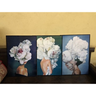 BỘ 3 TRANH FOMEX CÔ GÁI VÀ HOA (60x80)