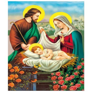 Tranh Đính Đá GIA ĐÌNH THÁNH GIA (ĐÁ ABC CAO CẤP). Kích Thước: 76cm x 53cm