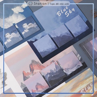 Combo 60 giấy note Blue Sky phong cách Hàn Quốc hình cảnh quan thiên nhiên - VP051