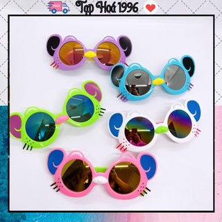Kính mát tròn tai gấu cho trẻ em từ 1-9 tuổi, kính mát tráng gương chống tia uv400 cho bé trai bé gái cực đáng yêu