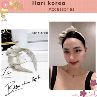 Bờm nhún lụa trắng / Băng đô nhún lụa trắng , dịu dàng ,trẻ trung - Hari Korea Accessories