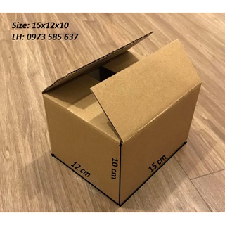 15x12x10 Combo 100 Hộp Carton - Gói Hàng Ship Cod, Hộp Giấy 3 Lớp