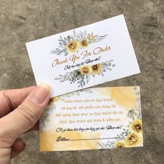 Combo 100 cái  thankyoucard, thiệp cảm ơn, Thẻ cám ơn có sẵn, Giấy bìa cứng cán màng size 9x5.5cm