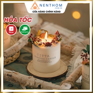 Nến Thơm CITTA Handmade Sáp Đậu Nành Tự Nhiên Trang Trí Hoa Khô, Decor Phòng, Khử Mùi, Thơm Phòng - CT11