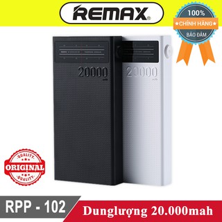 Sạc dự phòng Remax Rpp-102 20.000mah ♥️Freeship♥️ Giảm 30k khi nhập MAYT30 - Pin sạc dự phòng Remax