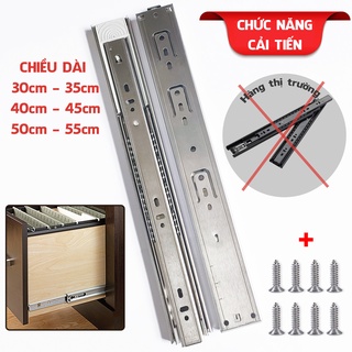 Bộ 2 Phụ Kiện Ray Bi Cửa Lùa Thanh Trượt Đỡ Ngăn Kéo Tủ Quần Áo Nhấn Mở Inox Giảm Chấn Chịu Lực Chống Va Đập Cao Cấp
