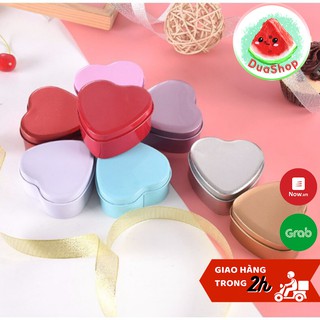 Hộp Thiếc Hình Trái Tim Đựng Trang Sức/ Phụ Kiện/ Bánh Kẹo/ Chocolate/ Quà Tặng Đáng Yêu Duashop