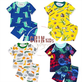 [L3] Bộ cotton cho em bé trai vải xuất dư cộc tay chất mát