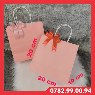Túi giấy kraft hồng đào đựng mỹ phẩm nước hoa phụ kiện 20 x 20 x 10