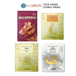 Mặt Nạ Giấy Dưỡng Trắng - Giữ Ẩm The Saem  Pure Natural Mask Sheet 20ml