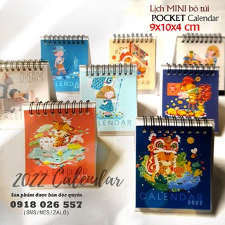 Lịch để bàn mini, lịch bỏ túi (pocket calendar) - Lịch Việt Nam 2022 có ngày âm lịch