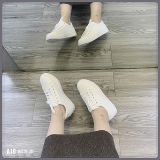 Giày thể thao nữ màu trắng, giày đi học nữ  A19 SHOEBYMAI