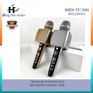 CHÍNH HÃNG Micro Karaoke Bluetooth Cao Cấp SU YOSD YS-92 hỗ trợ ghi âm pass cực vang
