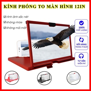 Kính phóng to màn hình điện thoại 5D 12 inch sắc nét bảo vệ chống lóa mỏi mắt