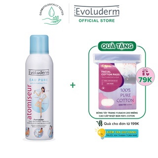 Xịt khoáng Evoluderm giúp dưỡng ẩm cấp nước và làm dịu làn da Atomiseur Eau Pure 150ml