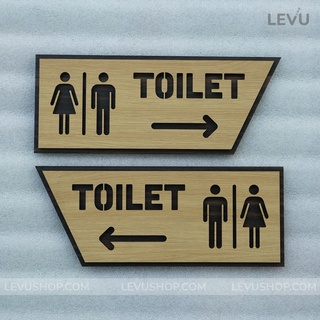 Biển chỉ hướng toilet mũi tên trái phải bằng gỗ sang trọng TL27