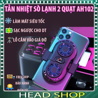 Quạt tản nhiệt điện thoại 2 quạt sò nóng lạnh memo AH102 Gaming giá rẻ HEADSHOP