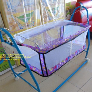 Nôi Điện Võng Xếp 2 Trong 1 Quang Hưng Tặng Kèm Võng Màn Chống Muỗi Cho Bé
