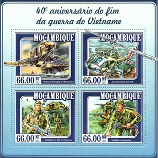 Tem sưu tập Tem Mozambique 2015 Kỷ niệm 40 năm kết thúc chiến tranh ở Việt Nam ( 2 block )