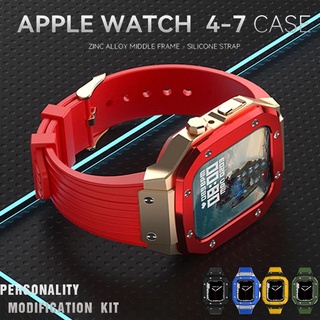 jansin Modification Mod Kit Dây đeo +Ốp Cho apple watch series 8 7 6 SE 5 4 45mm 44mm
