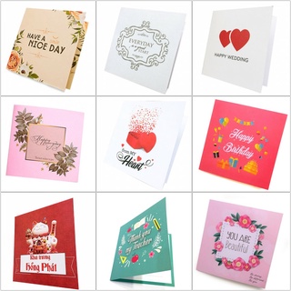 Thiệp giấy chúc mừng sinh nhật, 20/11 tặng thầy cô, bạn bè nhiều mẫu vuông gấp 12cm