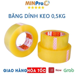 [Mã BMBAU50 giảm 7% đơn 99K] Băng dính keo trong loại 0,5kg/cuộn gói hàng, dán thùng giá xưởng - MINPRO