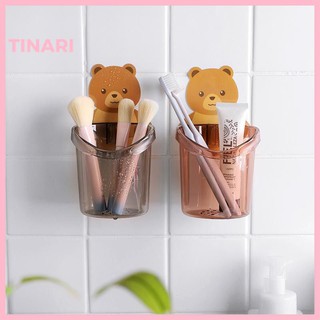 [Đồ Gia Dụng] Cốc Gấu Đựng Bàn Chải Kem Đánh Răng Dán Tường Đa Năng