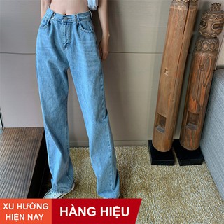 Quần Jeans Baggy Lưng Cao Ống Suông, Quần Jeans Baggy Nữ Ống Rộng Hàng Nhập Quảng Châu