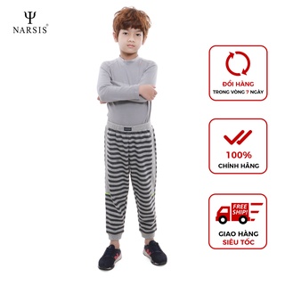 Quần dài bé trai vải da cá ghi đậm Narsis KG9008