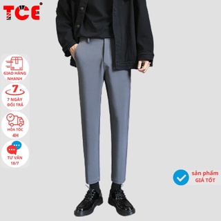 Quần baggy tây nam ống ôm TCE dáng trơn vải kate chéo dày cao cấp co dãn mặc mát dáng trẻ trung