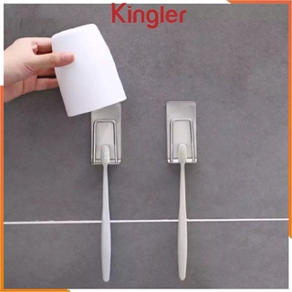 Kệ Inox Để Bàn Chải Đánh Răng Dán Tường Không Khoan Đục, Móc Dán Chịu lực, Gọn Đẹp. Kingler 4011