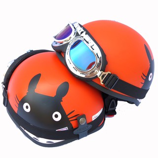 Mũ bảo hiểm 1/2 NTMAX mèo totoro(nhiều màu)+kính phi công hoặc kính uv400 +Tặng lưỡi trai