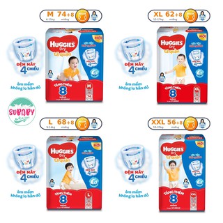 [KHUYẾN MÃI]Tã/Bỉm Huggies Quần/Dán các size M74/L68/XL62/XXL56