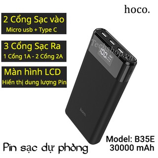 Pin sạc dự phòng 3 cổng dung lượng 30000 mah Chính hãng hoco