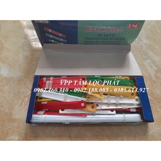 2 hộp Nẹp Acco nhựa Unicorn 968 (loại dày) - Kẹp Acco, Xiên chứng từ, Thanh cài Acco