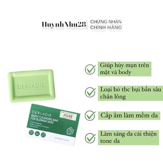Xà Phòng Giảm Mụn Cơ Thể Sau 7 Ngày Derladie Body Cleansing Bar For Blemish Skin 50g