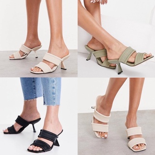 [JOIEHOME] Giày mules gót trụ vát, quai ngang bản to