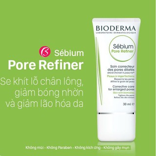 Kem Dưỡng Bioderma Sebium Pore Refiner Giúp Se Khít Lỗ Chân Lông, Giảm Bóng Nhờn Chính Hãng 30ml