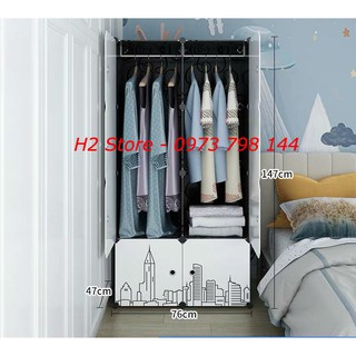 TỦ NHỰA GHÉP 8 Ô ĐEN CỬA TRẮNG KHÍ CẦU TREO ĐỒ ĐA NĂNG THÔNG MINH sâu 47cm