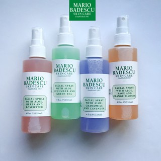 [Meoheo] Xịt mặt hoa hồng Facial Spray - Aloe, Herbs &amp; Rosewater, Chamomile &amp; Lavender, Cucumber Green Tea Mario Badescu