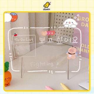 Bảng Ghi Chú Trong Suốt Để Bàn Phong Cách Hàn Quốc, phụ kiện trang trí decord bàn học
