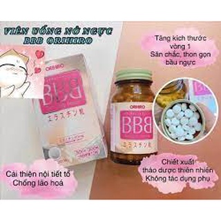 viên uống tăng vòng 1 Orihiro BBB Best nở ngực tăng vòng 1 hiệu quả săn chắc ngực chống chảy xệ hồng nhũ hoa