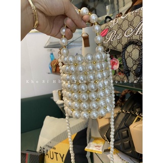 Túi xách nữ cầm tay đính ngọc thuỷ tiên❣️Freeship❣️