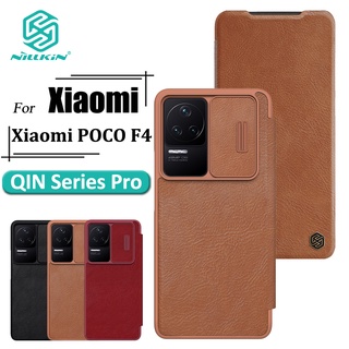 Bao da điện thoại Nillkin QIN Pro nắp lật bảo vệ 360 độ cho Xiaomi POCO F4 chống sốc toàn diện