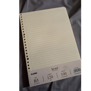 [Mã LIFEBOOK2 giảm 10% đơn 0Đ] Ruột sổ còng Klong B5 100 tờ kẻ ngang, giấy refill binder Klong MS 548