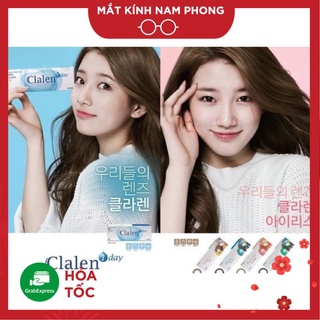 [❌ LENS 1 DAY❌] KÍNH ÁP TRÒNG HÀN QUỐC 1 NGÀY ĐEN XÁM NÂU