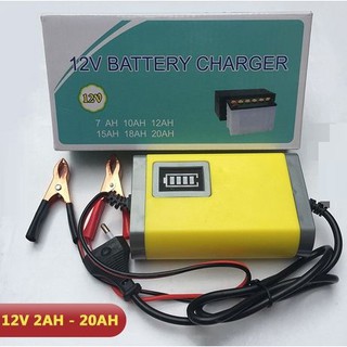 Bộ sạc ắc quy thông minh tự ngắt 12V 2ah - 20ah máy sạc ắc quy xe máy